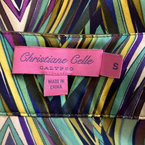 BNWOT CHRISTIANE CELLE CALYPSO Multi-Coloured Silk Dress, size S - Picture 5 of 7
